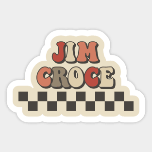 Jim Croce Checkered Retro Groovy Style Sticker